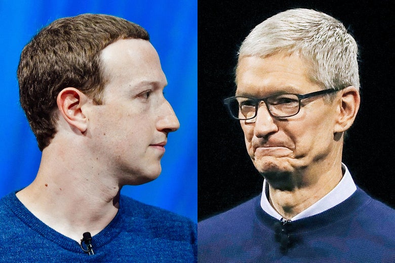 Mark Zuckerberg and Tim Cook.